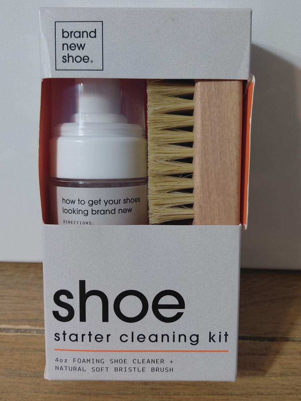 Brand New Shoe Starter Cleaning Kit -4oz Foaming Cleaner & Natural Bristle Brush